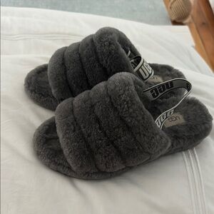 UGG Charcoal Plush Slippers